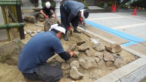 平和観音像　記念事業「伊達な庭」の作庭状況